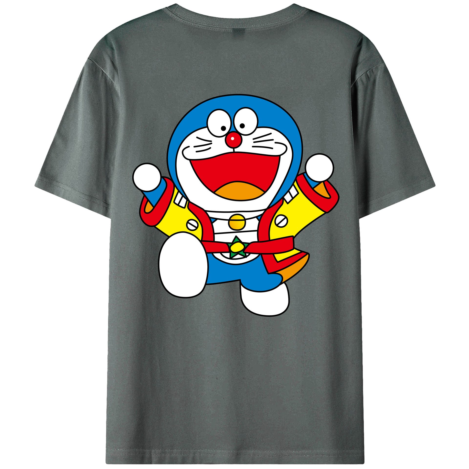 （画像用） ドラえもん Doraemon 綿100％ メンズ半袖Tシャツ（バックプリント） 通気性